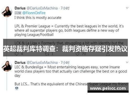 英超裁判库特调查：裁判资格存疑引发热议